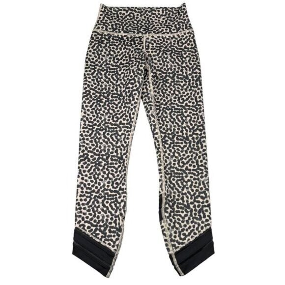LULULEMON High Times Pant Wrap Mesh Size 4 Ace Spot Grain Black - Picture 2 of 7